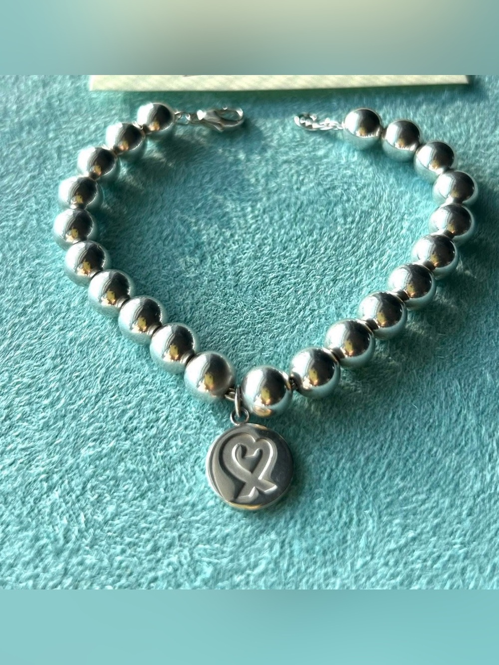 Tiffany & Co Sterling 8mm hardware Bracelet Paloma Picasso Loving Heart 7.5